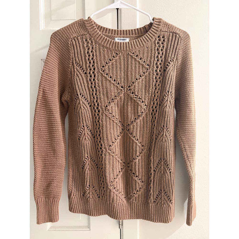 Old Navy Brown Long Sleeve Knit Sweater Size M